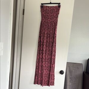 Pink and Black Geometric Maxi Dress